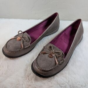 Weil by Orthaheel Leather Moc Loafers | 8M / EU 39 | Taupe Gray Comfort